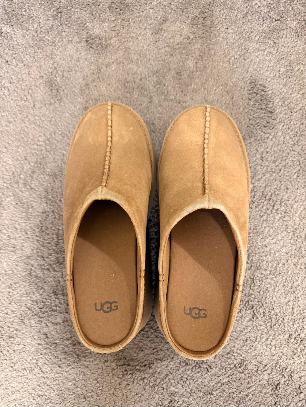 UGG Women’s Tan Suede Slip-On Moccasin Clogs